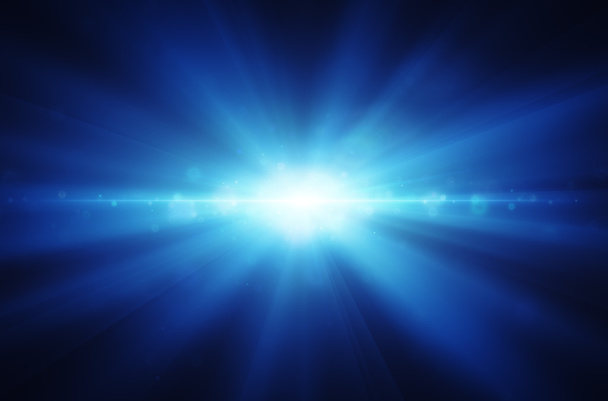 Hintergrund leuchtet und funkelt von blauen Strahlen - Foto, Bild