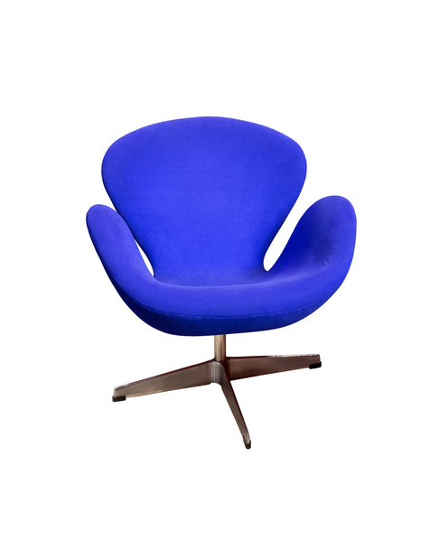 Изолированный мягкий синий Стильный стул
 - Фото, изображение