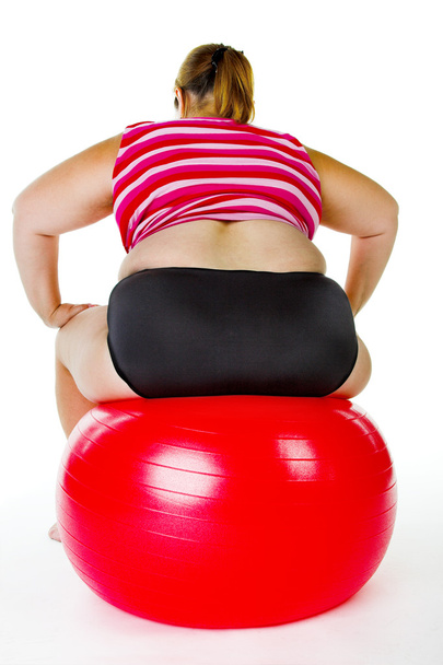 Fat woman fitness - Foto, Bild