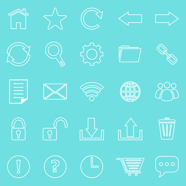 Barra de herramientas iconos de línea sobre fondo azul
 - Vector, imagen