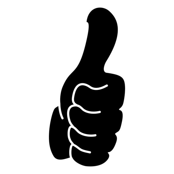 Thumb Up Hand Sign Silhouette - Vektor, obrázek
