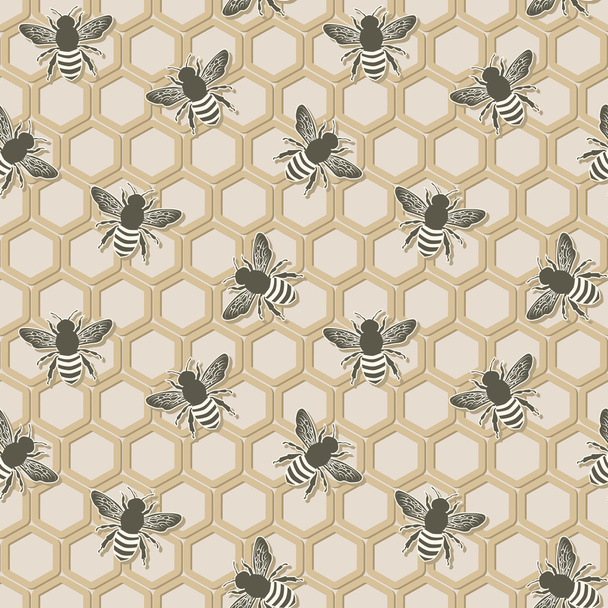 bee seamless pattern - Вектор,изображение