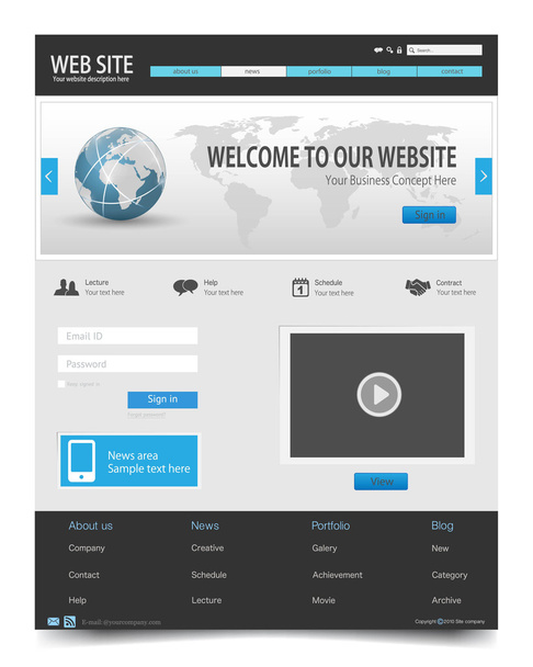 Шаблон веб-дизайна - Вектор,изображение