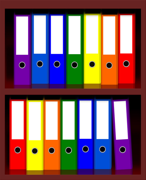 Row of Coloured Office binders
 - Фото, изображение