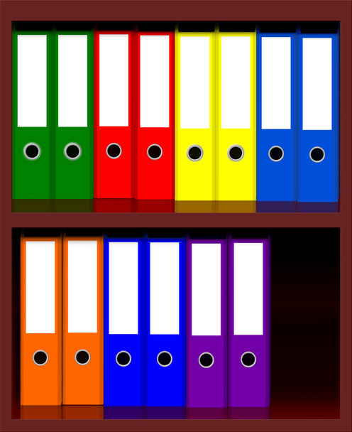 Row of Coloured office binders - Photo, Image