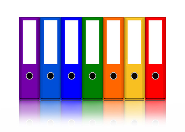 Row of Coloured Office binders
 - Фото, изображение