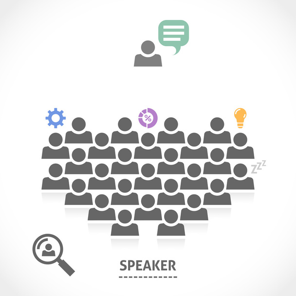 Speaker reads a lecture to an audience - Vector, afbeelding