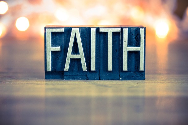 Faith Concept Metal Letterpress Type - Photo, Image