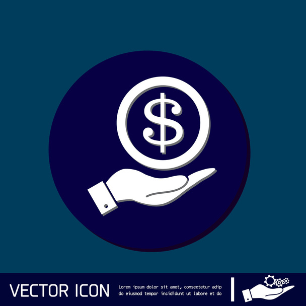 Hand holding a Dollar bill - Vector, Imagen
