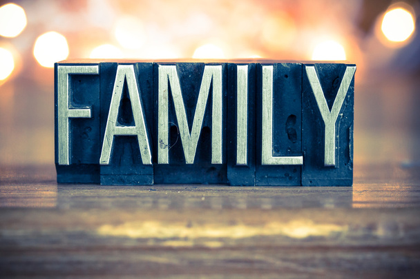 Family Concept Metal Letterpress Type - Photo, Image