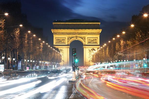 Тріумфальна арка та легкої траси, Париж - Фото, зображення