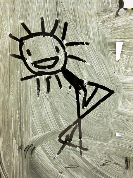 stok figuur in venster - Foto, afbeelding