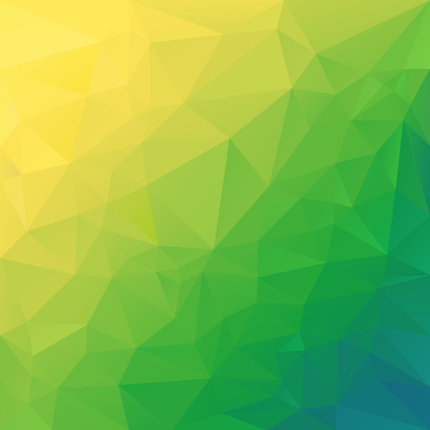 Patrón de fondo poligonal vectorial - diseño triangular en colores diagonales - verde, amarillo, azul
 - Vector, Imagen
