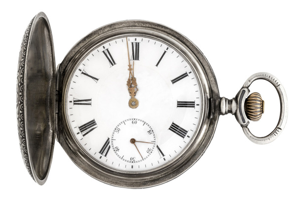 Vecchio orologio da tasca argento
 - Foto, immagini
