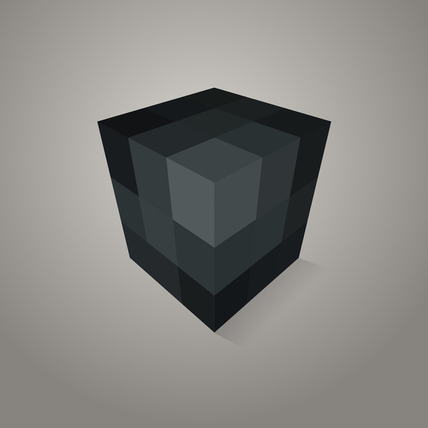 Black pixel cube - Διάνυσμα, εικόνα