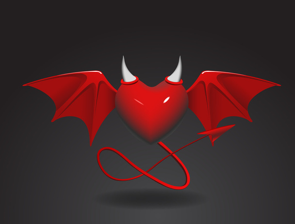 Devil Heart - Vector, afbeelding