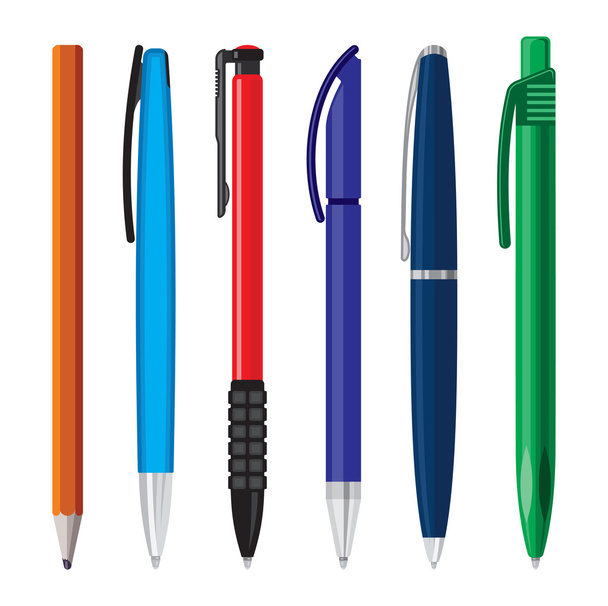 Office pens vector illustration - Vektor, Bild