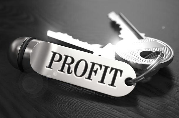 Keys to Profit. Concept on Golden Keychain. - Fotó, kép