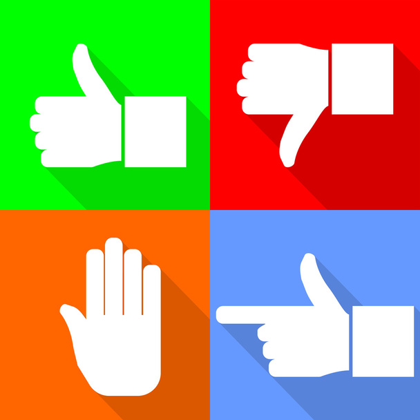 set of hand icons - Vector, Image