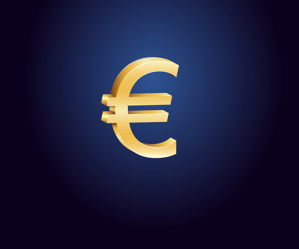 goldenes Euro-Zeichen - Vektor, Bild