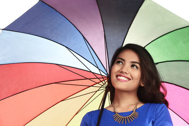 Asian Woman Holding Umbrella - Foto, Imagen
