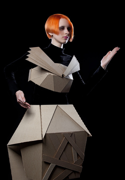 Doll in cardboard dress - Photo, Image