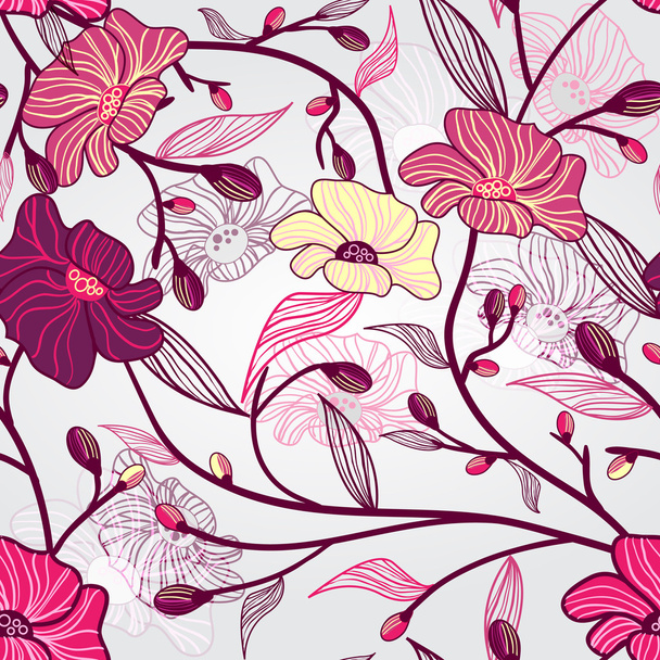 Pink flowers - Wektor, obraz