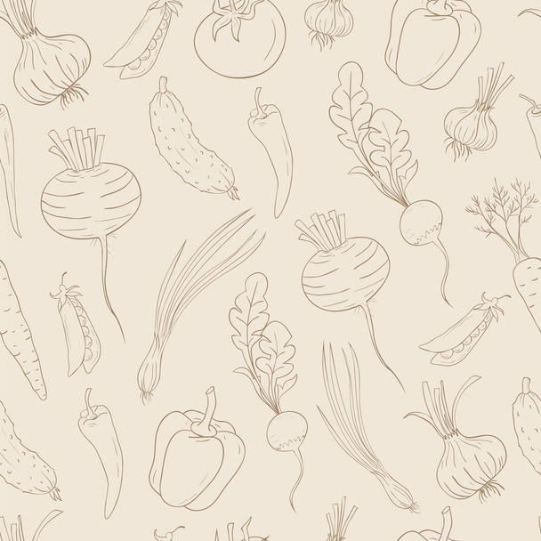 Seamless vector pattern with vegetables - Wektor, obraz