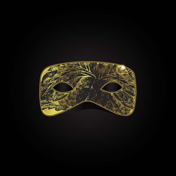 Vetor mágica máscara de ouro com padrão preto
 - Vetor, Imagem