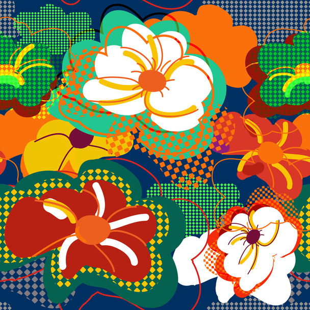 Abstract seamless floral texture - Вектор,изображение