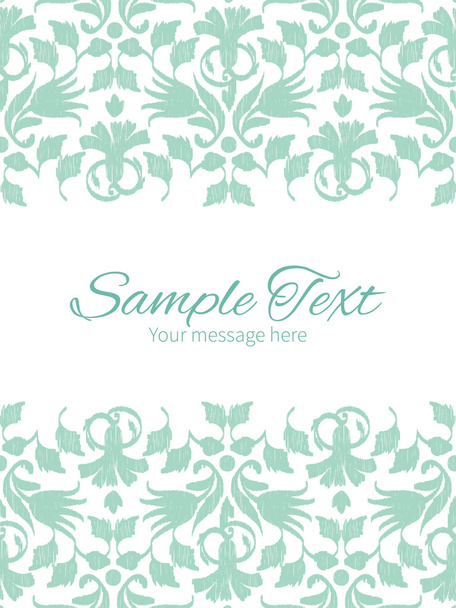 Vector abstract green ikat vertical double borders frame invitation template - ベクター画像