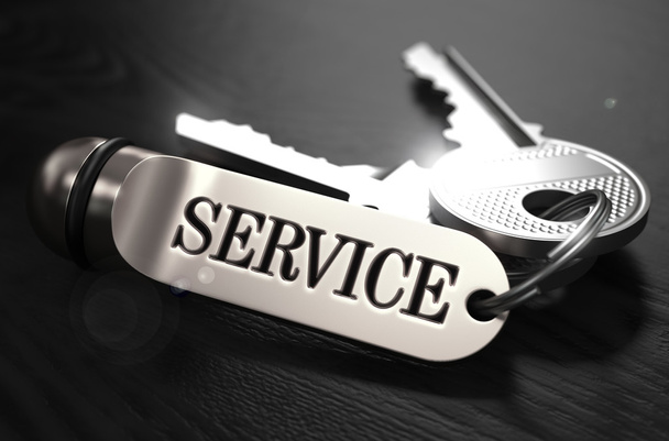 Service Concept. Keys with Keyring. - Zdjęcie, obraz