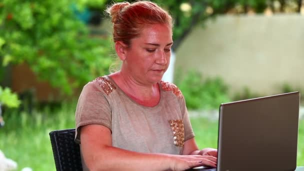 woman working laptop - Footage, Video