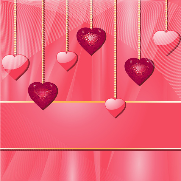 Corazón y estandarte rosa de San Valentín
 - Vector, Imagen