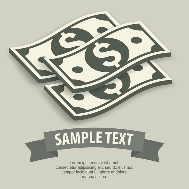 Paper bank notes & text - Vecteur, image