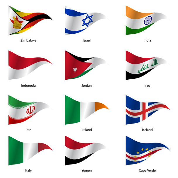 Ορισμός σημαίες των κυρίαρχων κρατών του κόσμου. εικονογράφηση φορέας.  - Διάνυσμα, εικόνα