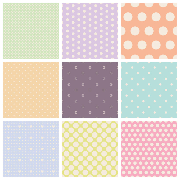 set of seamless dots patterns - Διάνυσμα, εικόνα