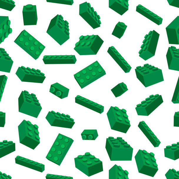 Seamless colorful background made of green Lego piece  - Wektor, obraz