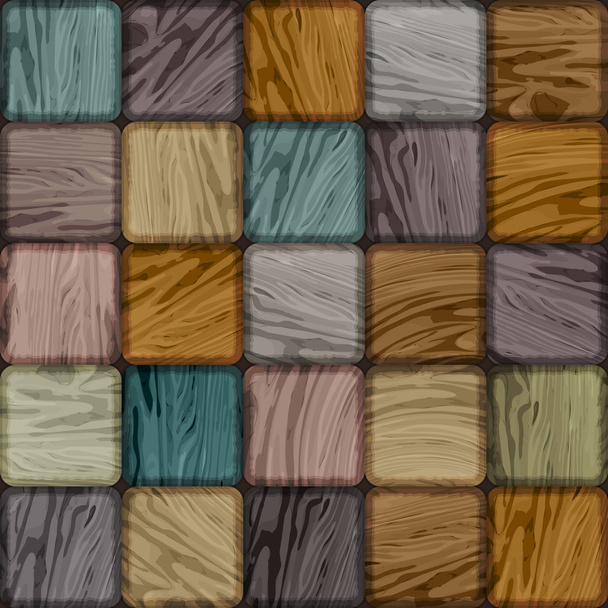 Seamless colorful background made of wooden tiles - Διάνυσμα, εικόνα