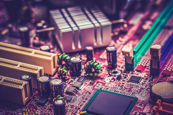Computer motherboard - retro and vintage style - Photo, image
