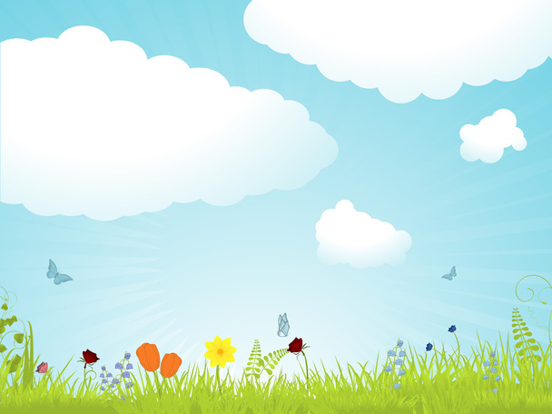 Tranquil spring background - Vector, Image