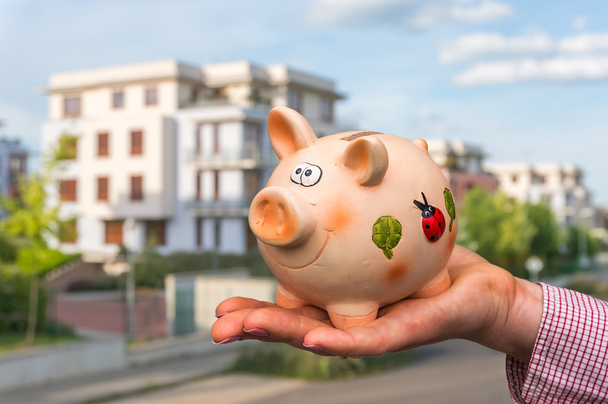 All savings money from pink ceramic piggy bank to pay for the dr - Photo, Image