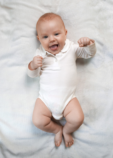 cheerful child showing  fist - Φωτογραφία, εικόνα