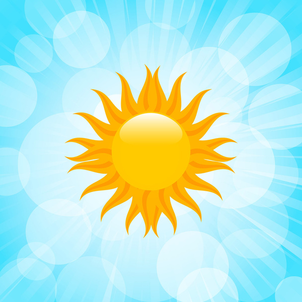 Summer sun in blue sky - Vector, Image