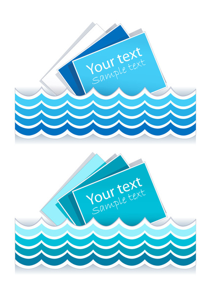 Stickers in marine style - Διάνυσμα, εικόνα