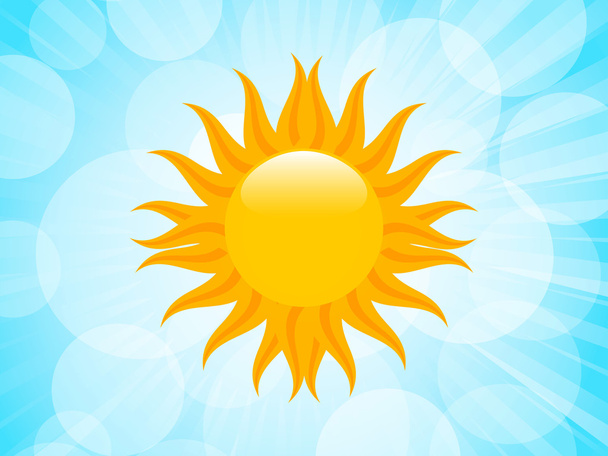 Літнє сонце в блакитному небі пейзаж
 - Вектор, зображення