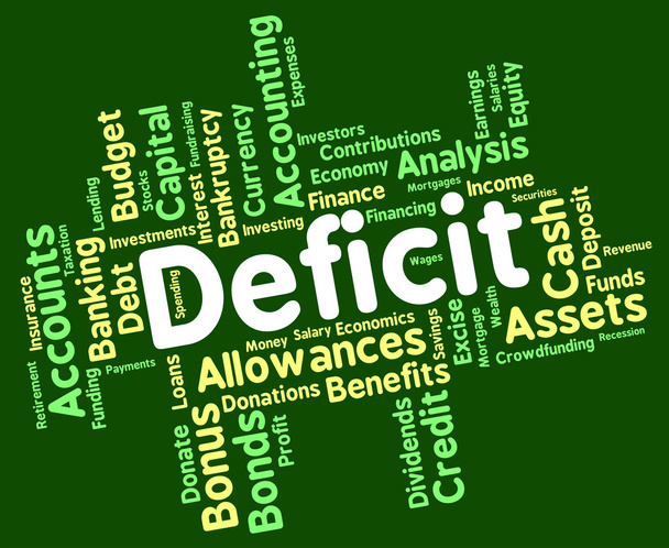 Palavra de Déficit Significa Dívida Má E Deficiência
 - Foto, Imagem