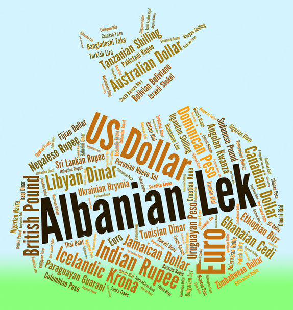 Lek albanés muestra cambio de divisas y billetes
 - Foto, imagen