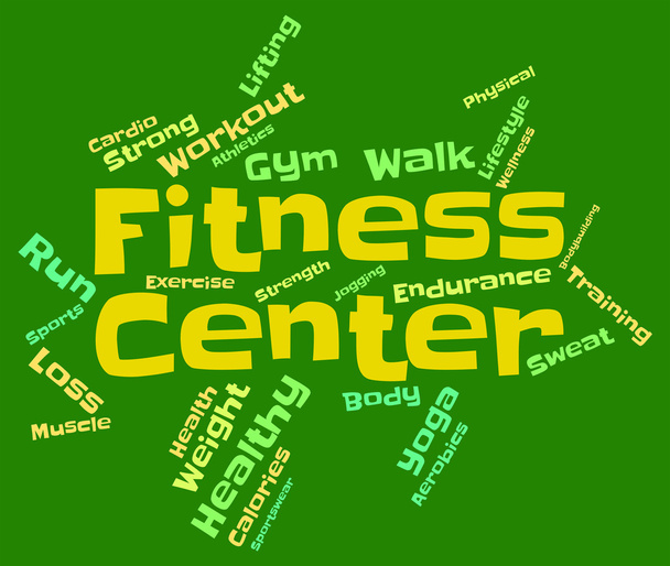 Fitness Center betekent trein woorden en atletisch - Foto, afbeelding