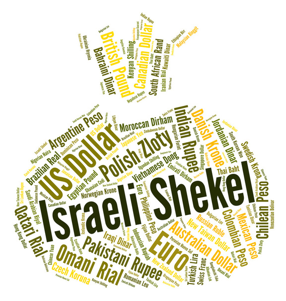 Ізраїльський шекель представляє іноземної валюти і валюти - Фото, зображення